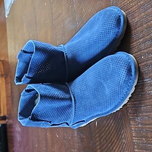 UGG Blue Unlined Mini Perf TAWNY Suede Ankle Boot